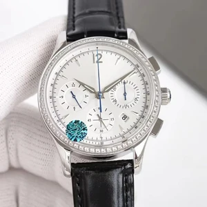 2026New High-quality Business Genuine Leather Strap Men's Mechanical Chronograph Watch Three Dials  Automatic Luxury Brand Watch