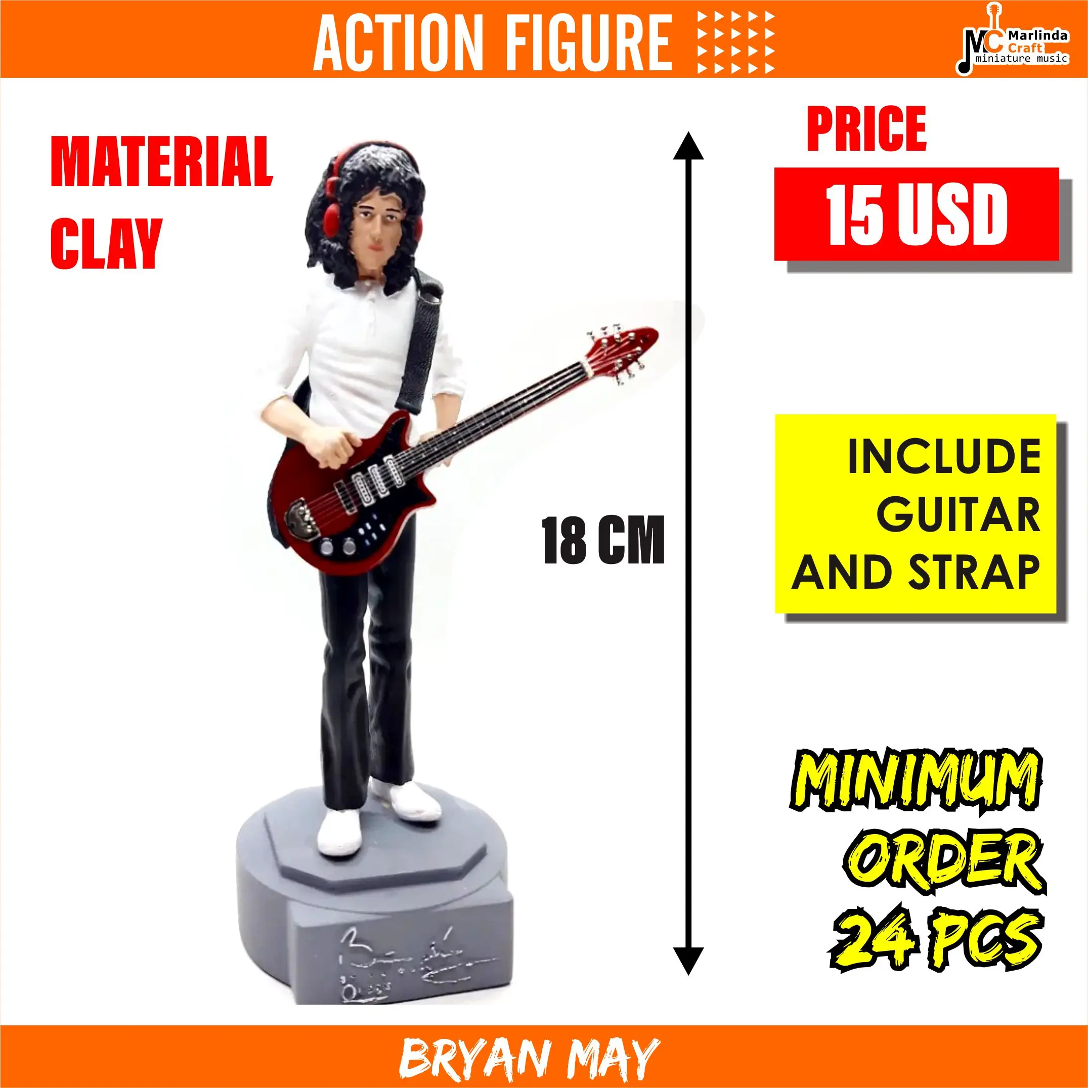 Collectible Action Figure: Queen Brian May With Signature Guitar