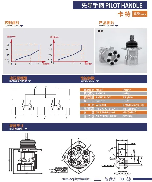 Factory Outlet Rexroth Perating Lever Joystick Hydraulic Valve for Sany Excavator/Crane Parts
