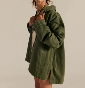 Wholesale Custom Overshirt Jacket Washed Cotton Twill Workwear Jacket OEM ODM Shirt Turndown Collar Casual Loose Fit Jacket