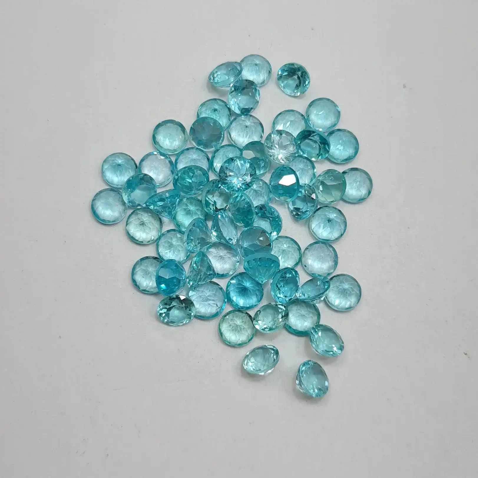 25 Pcs 5 Mm Round Apatite Cut Stone Natural Apatite Gemstone Top