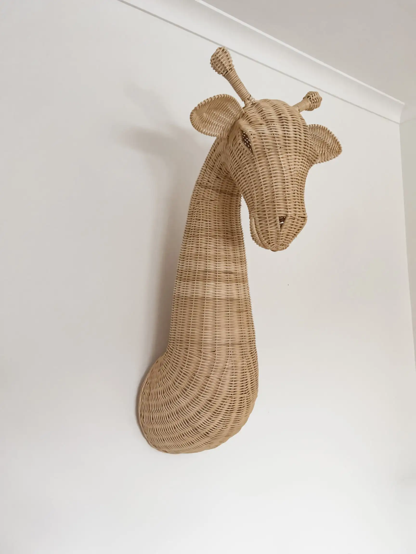 Picture of Natural Rattan Elephant Wall Decor - Minimalist Kids Bedroom Hanging ...