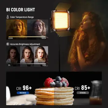 NEEWER 2Pcs Professional Metal Bi-Color LED Video Lights for Studio, YouTube, Product Photography, Video Shooting, Durable detail image