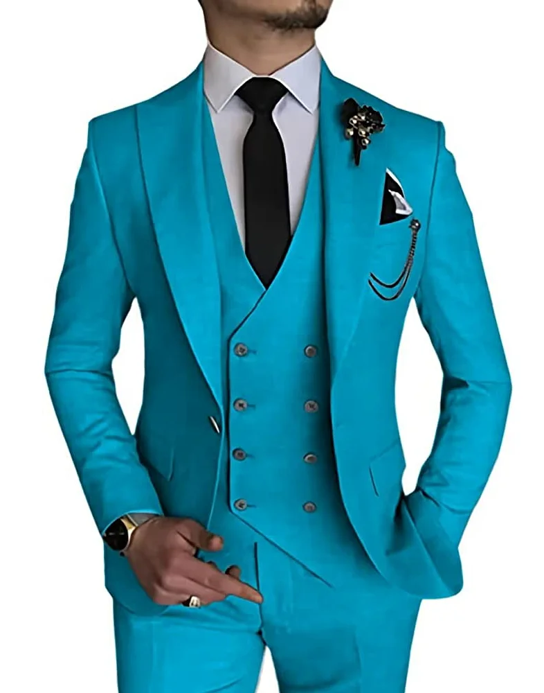 2023 Slim Fit Groom Wedding Business Formal Gentleman 3 Pieces Blazer ...