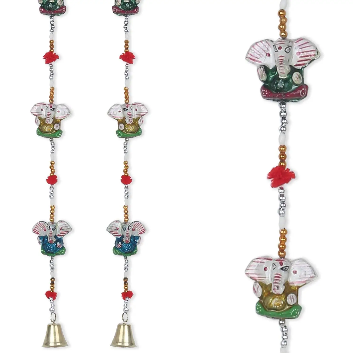 Rajasthani Metal Art Deco God Ganpati Wall Door Hanging Diwali Decoration Pair Latkan Ganesha Traditional Antique Home Entrance