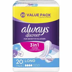 Always Discreet 48 Count Disposable Heavy Absorbency Incontinence Pads 48 Count Disposable Changing Pad Liners for Women Hygiene