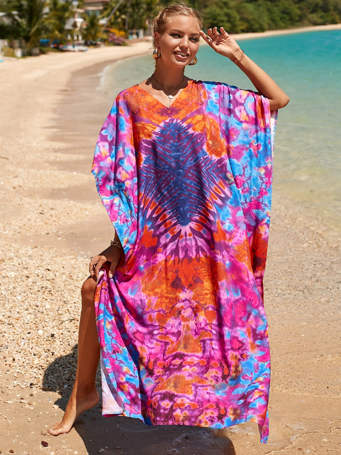 Factory 39 Multi Beautiful Patterns Tie Dye Plus Size Kaftan Women Beach Dress Buy Summer 