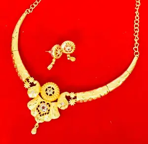 24K Gold Plated Dubai Vintage Fashion Necklace Set Earrings Bangles Combs Brooches Featuring Pearl Crystal Copper Made USA