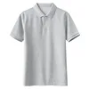 Solid color short-sleeved polo shirt - light gray