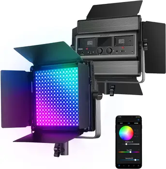 NEEWER RGB1200 RGB LED Video Light Panel with APP/2.4G Control, 60W Studio Photography Lighting Precise Min