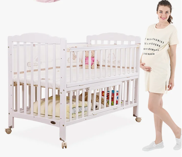 EMA Factory Extendable Wooden Adjustable Child Swinging Crib Used for Toddler Bed Design for New Born Baby
