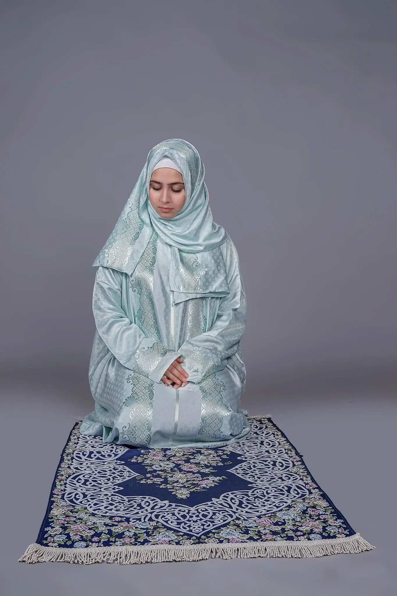 Women's Adults Casual Prayer Dress Set Islamic Abaya Caftan Muslim Viscose Material Modest Muslimah Styling Eid Ramadan Wedding
