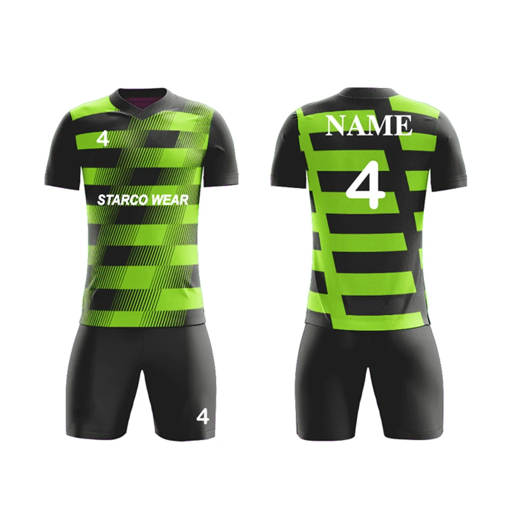 Team Wear 100% Polyester Soccer Uniform With Custom Logo And Team Name 