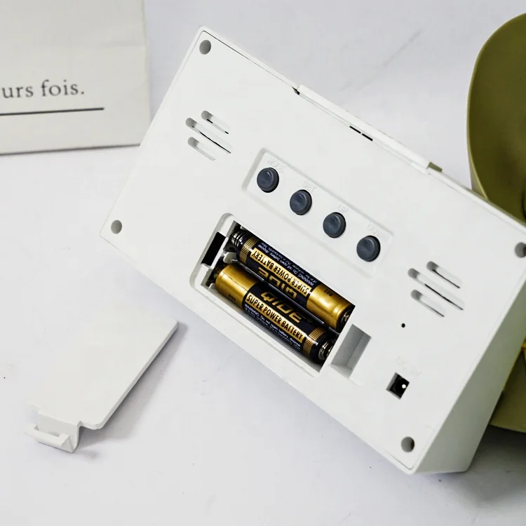 2024 Modern Electric Digital LED Square Projection Clock Hot Sell Display Temperature Various Styles Calendars Alarm Clock