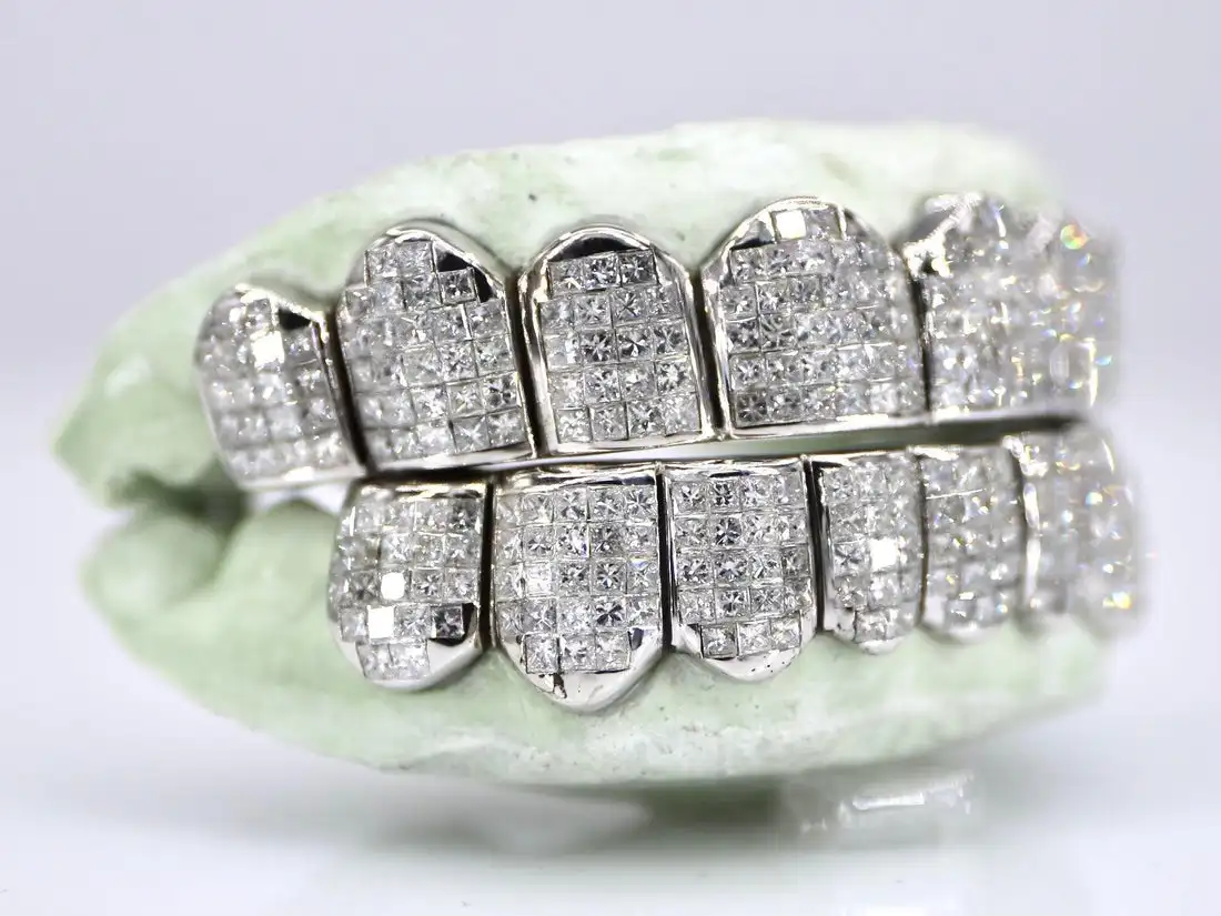 Princess Cut Diamond Grillz: Iced Out Hip Hop Jewelry For Rappers From ...