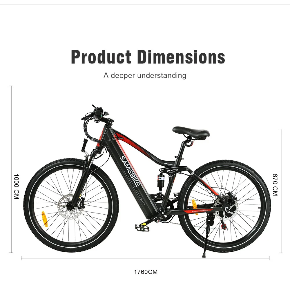 Für SAMEBIKE XD26-II Hybrid-Elektrofahrrad mit 48V 14Ah Lithium-Akku, 750W Motor, 45KM/H Höchstgeschwindigkeit, hydraulischen Bremsen