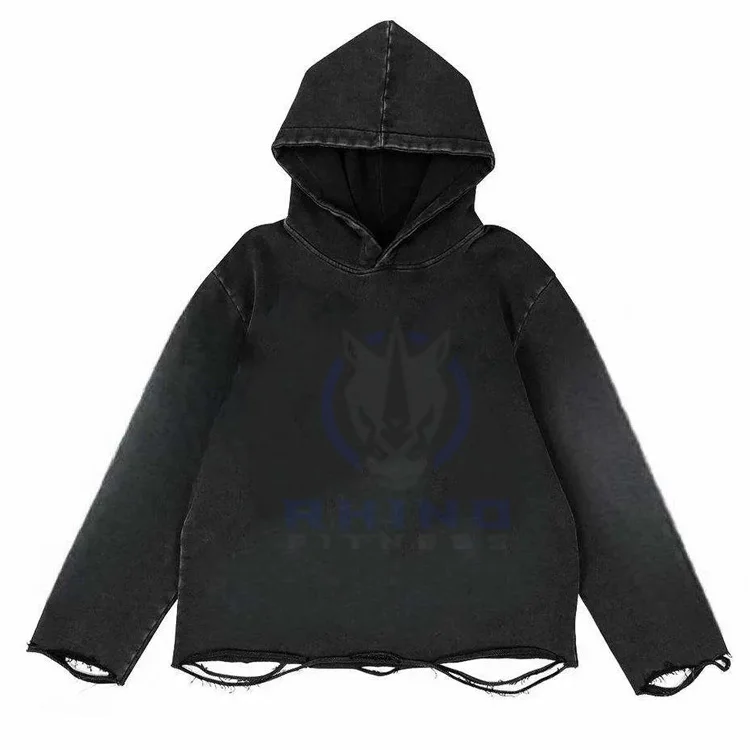 Dnzzs Men's Oversized Acid Wash Hoodie - Heavyweight Fleece, Vintage Streetwear, Pullover - View #6