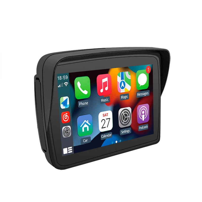 Motorcycle Global Navigation System 5-inch Smart Screen Supports Wireless Carplay Android AUTO Video Playback IP67 Waterproof