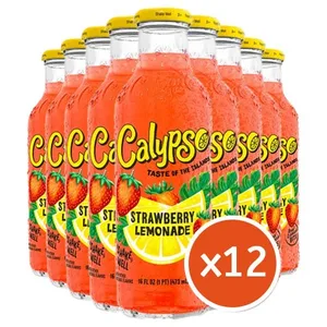 CALYPSO Bulk Box Sugar-Free Soda Peach Strawberry Flavored Carbonated Drinks with Caffeine Wholeasle Packaged Bottles