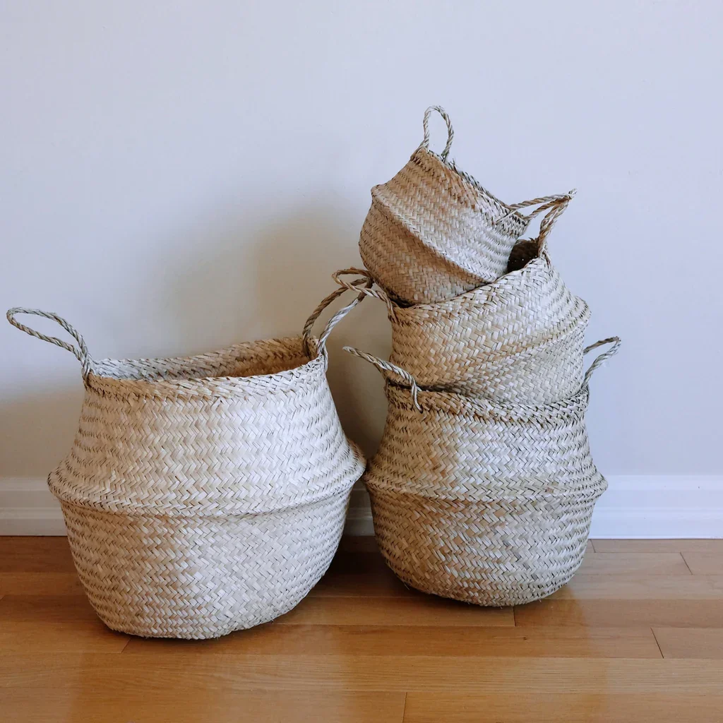 Natural Seagrass Handled Basket Originated From Vietnam,Decorative ...