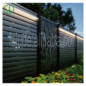 Foshan GD aluminum fence panels for garden fencing trellis commercial high end profile aluminum fence panels black