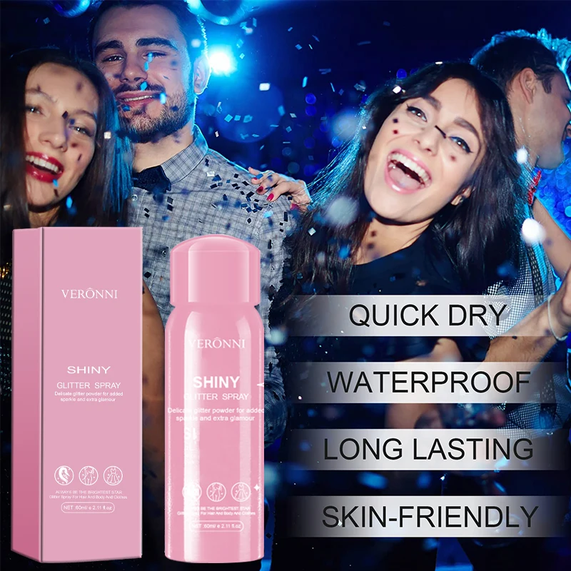 VERONNI 60 мл блестящий блеск спрей сверкающие мерцающие волосы для тела нежная блестящая пудра дополнительного блеска и