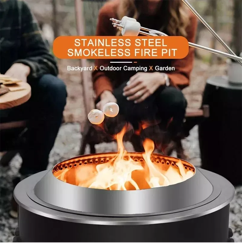 2022 Outdoor Portable Smokeless Fire Pit Wood Burning Stainless Steel ...