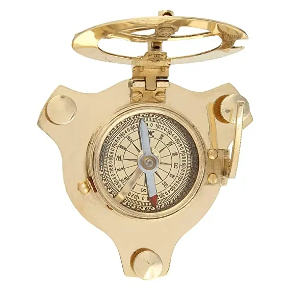 New Brass Golden Sun-clock Compass Vintage Nautical|a Portable Version ...