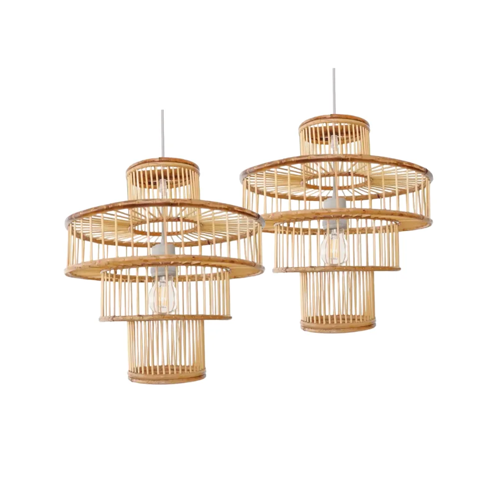 Experienced Eclectic Style with Vietnamese Crafts: RATTAN BAMBOO LANTERN CHANDELIERS for Your Home Restaurant Resort Garden