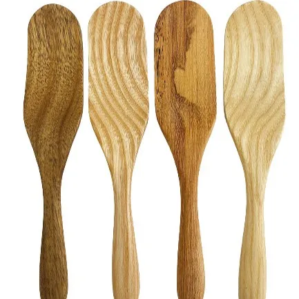 Handmade Kitchenware Item Wooden Spatula Wooden Spoons for Cooking in Variety Shapes Natural Red Wood Color