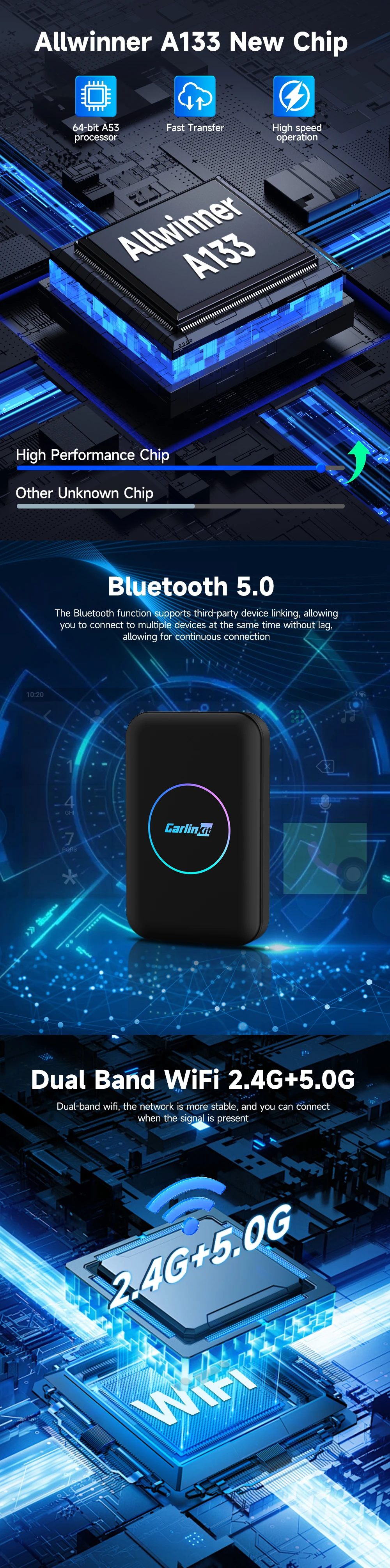 New 3 In 1 Carlinkit Cpc200 Tbox Lite 32gb Android System Wireless ...