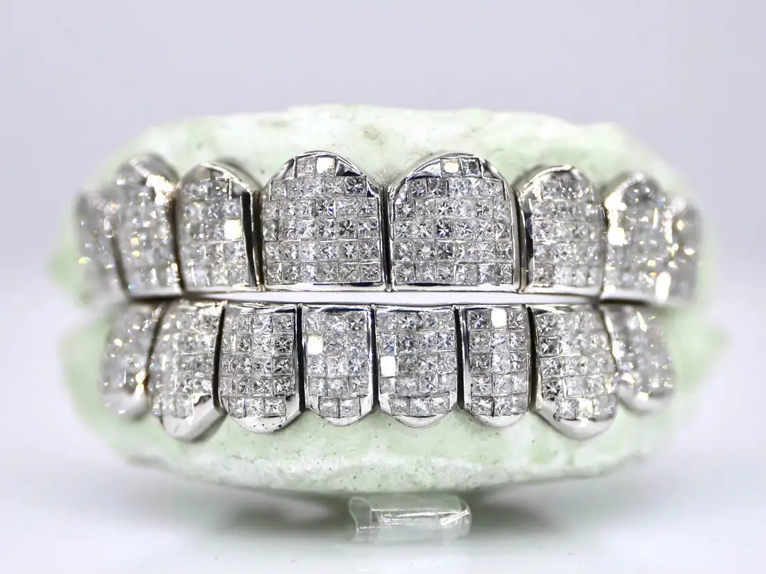 Invisibleset Princess Cut Diamond Grillz - Natural Sll Quality Iced Out ...