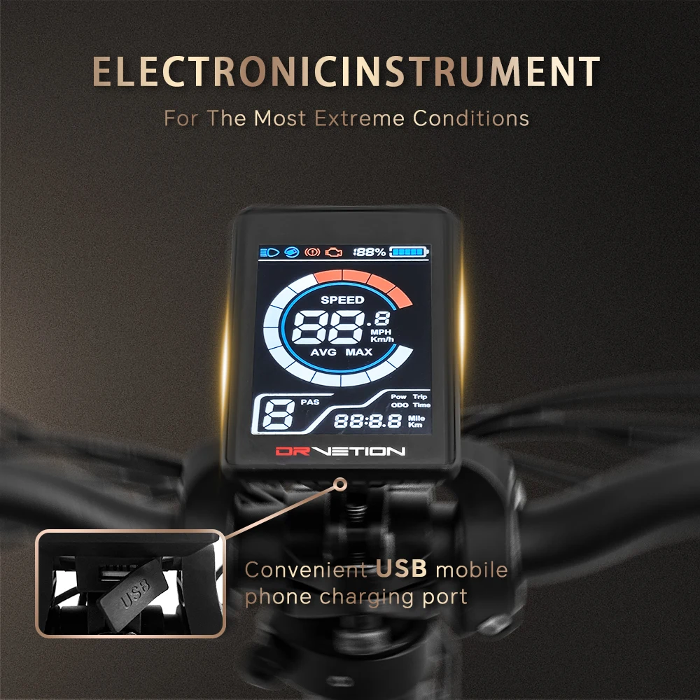 DrVetion CT20 Elektrisches Faltrad 10Ah/15Ah/20Ah 48V 750W bis zu 45km/h Geschwindigkeit