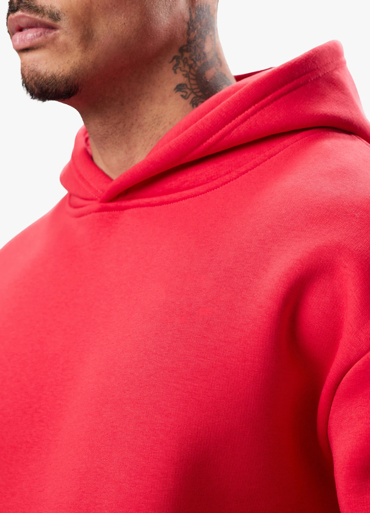 Wholesale Customized Men's Red Color Thermal Hoodies High Quality Drop Shoulder Breathable Mens Hoodies