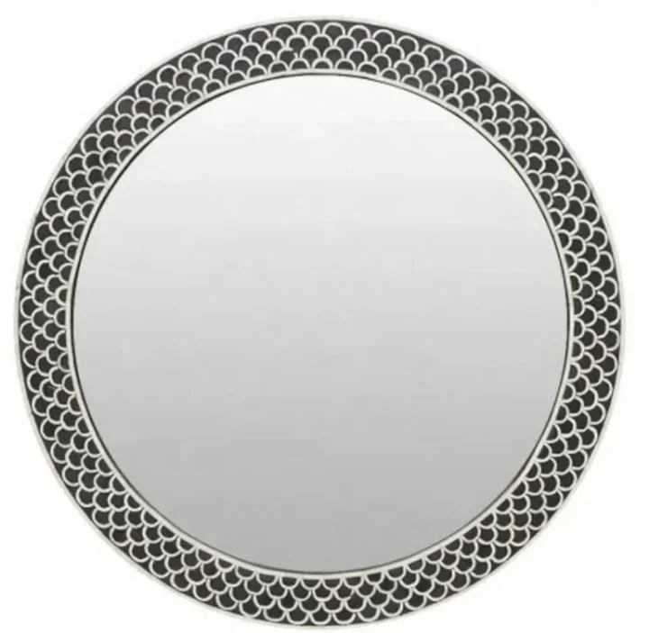 Лучшая инкрустация из смолы черная зеркальная рама настенное зеркало для ванной спальни гостиной каминного зала украшения дома