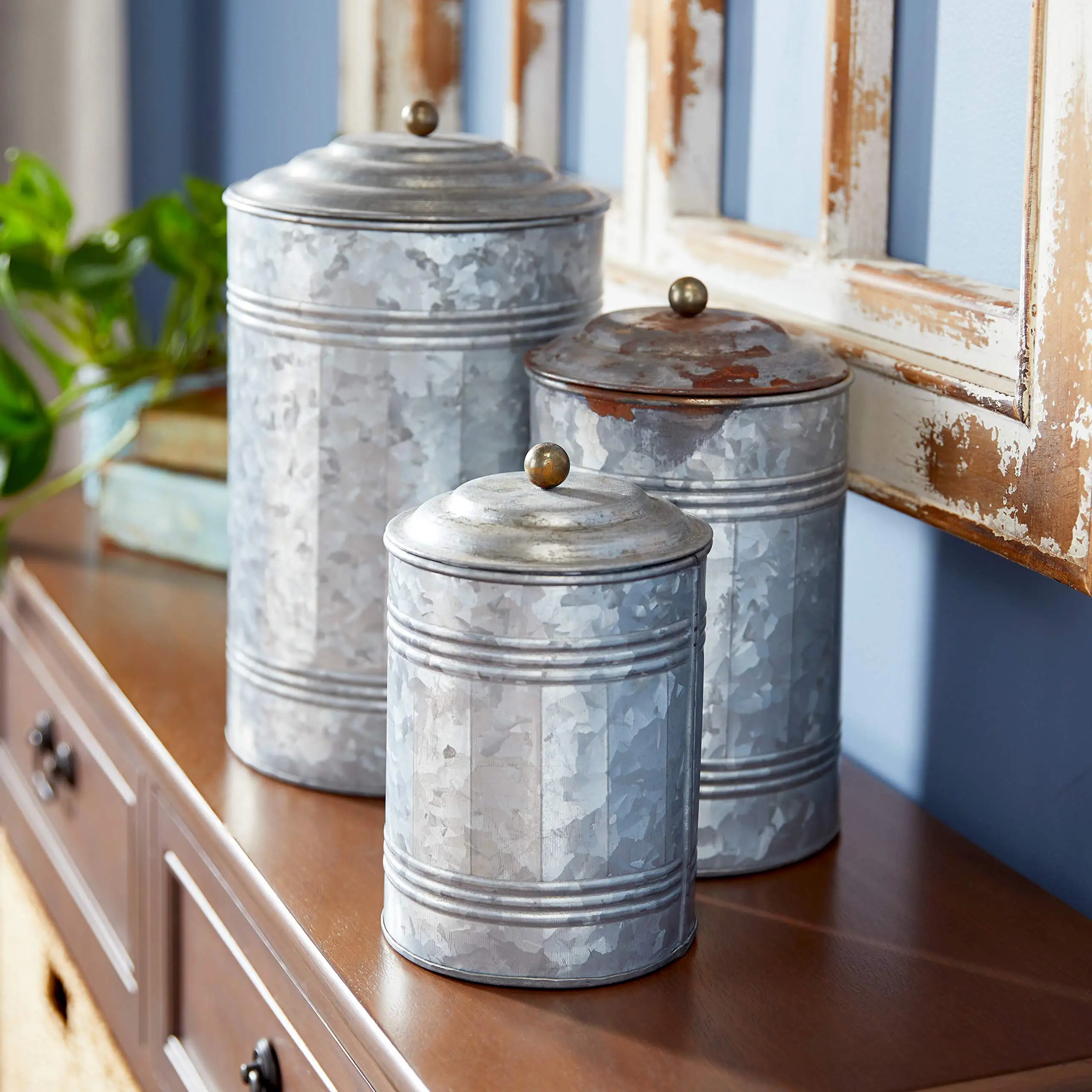 Kitchen Galvanized Metal Iron Canisters For Home Handmade Hotel   A6cf3d0b4b34845b088dee9bf820d9bd2V 