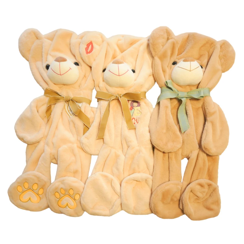 Unstuffed Giant Teddy Bear Plush Toy Custom Fluffy Teddy Bear Animal