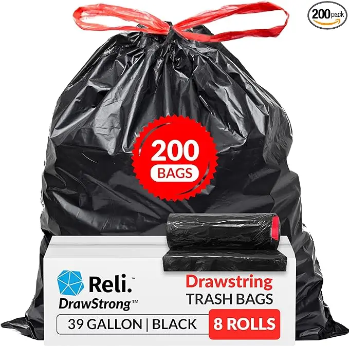 Biodegradable Side Gusset Poly Bag Disposable Drawstring Plastic