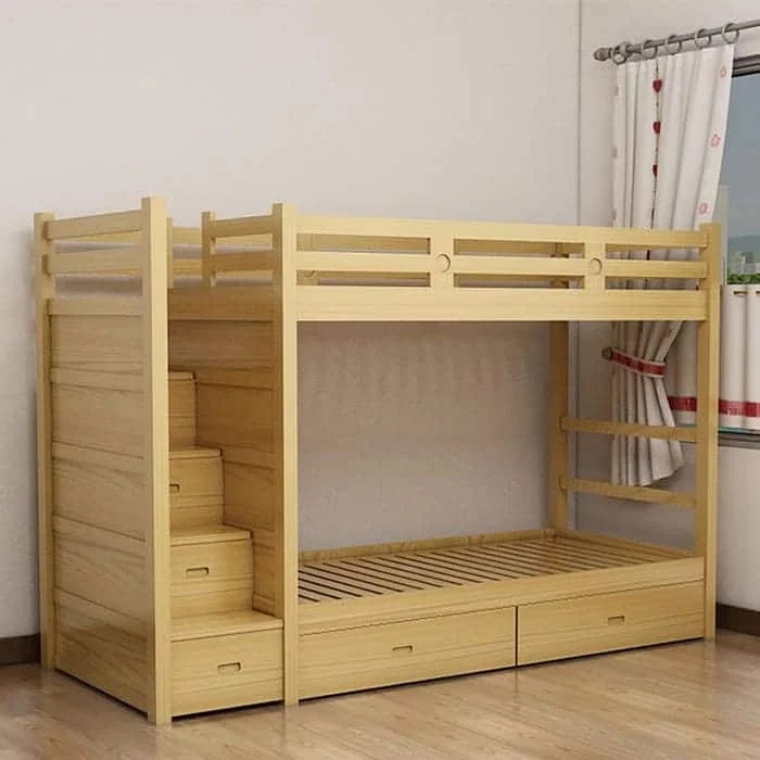 Vietnamese Wholesaler High Quality Kids Bed Frame Wooden Double Deck