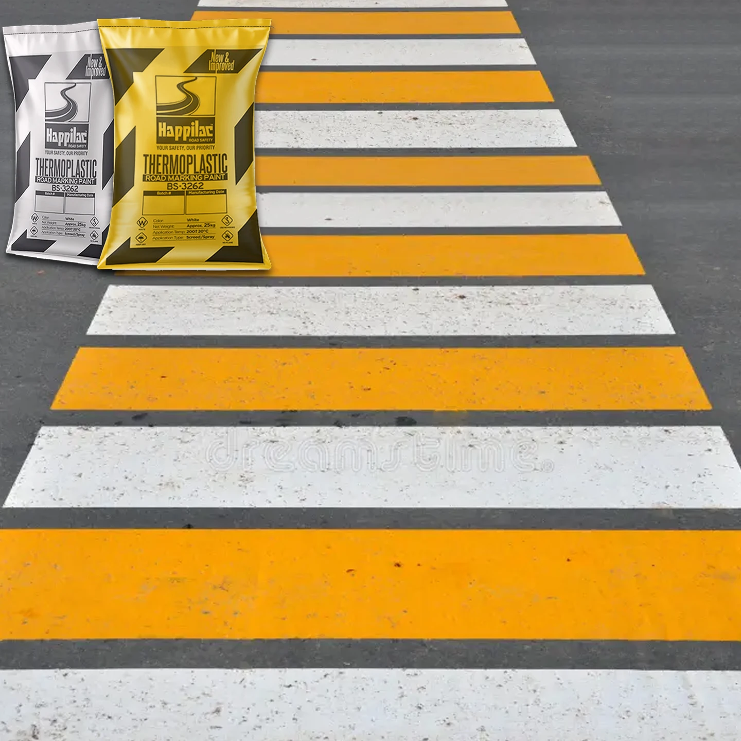 High Adhesion Highway Safety Reflective Coating Powder Luminous Thermoplastic Road Line Marking Paint Mixed Glass Beads Acrylic