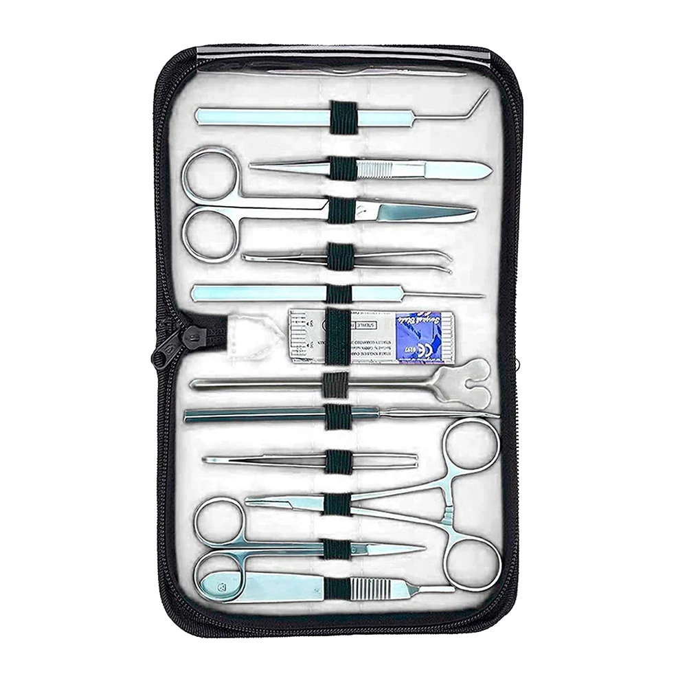 Students Surgical Kits 13 Pieces With Needle Holder Forceps Tweezers