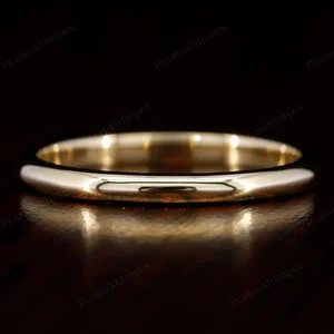 2.00MM Plain Classic IGI Certified Customized Wedding Band 14K Solid Yellow Gold Unisex High Polish Comfort-Fit Party Rings