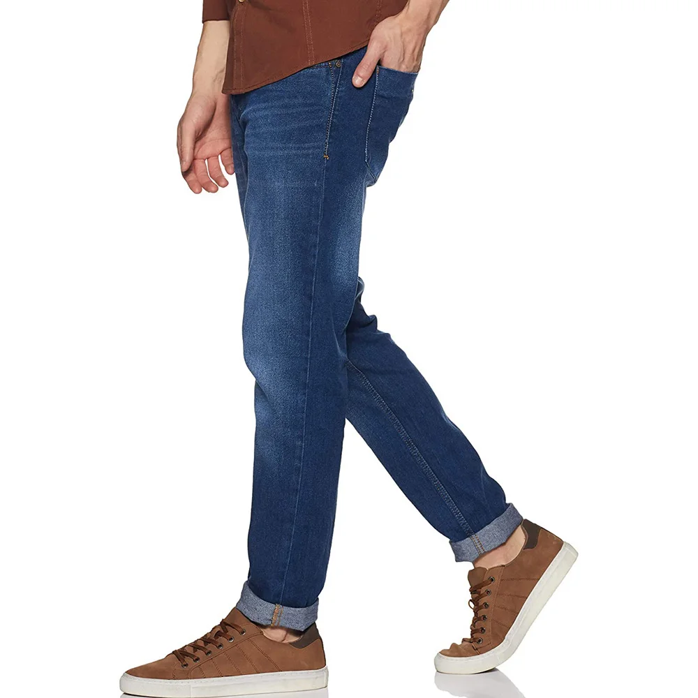 Jeans pour hommes Pantalon en denim Slim Straight Regular Fit Pantalon long Jean confortable pour hommes_voghion.com