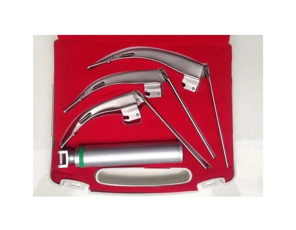 High Quality Fiberoptic Led Laryngoscope Set With Blade 2 3 & 4