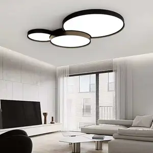Modern LED Ceiling Lamp for Bedroom & Living Room New Black & White round Design Acrylic Cover & Iron Base IP44