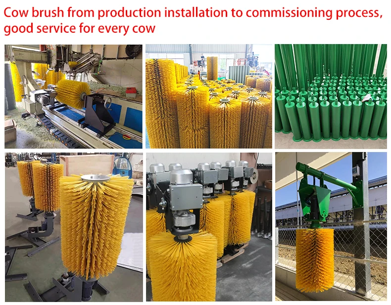 Yellow Pp Bristles Cow Massage Brush Vertical Automatic Rotating