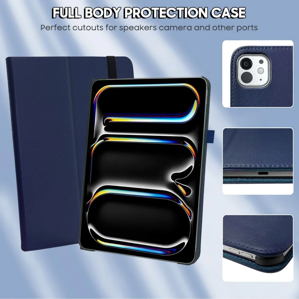 product ultra thin pu leather magic case for ipad pro 13 inch m4 2024 7th generation flip cover shock resistant laudtec-3