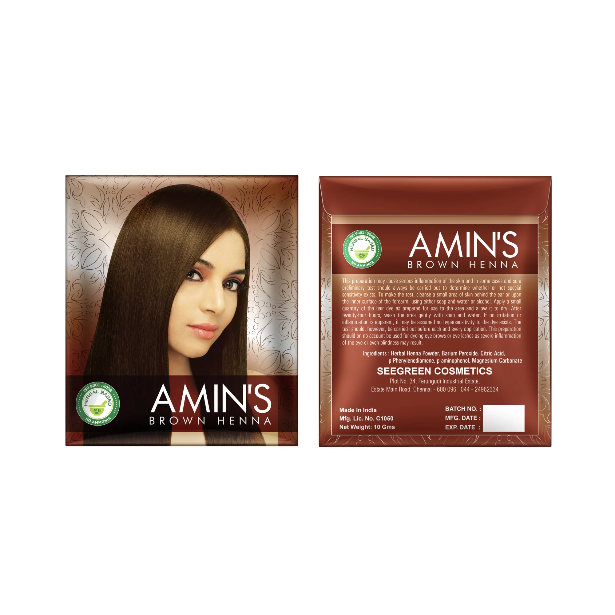 Brown Henna Hair Dye Powder Export Quality No Ammonia Henna Based