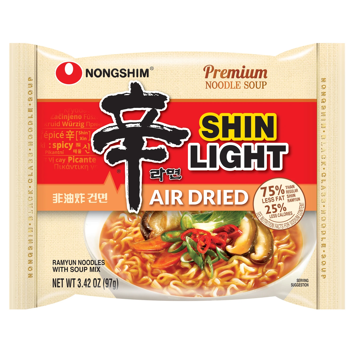 Nongshim Shin Light Non Fried Noodle Soup 97g Korean Ramen Instant