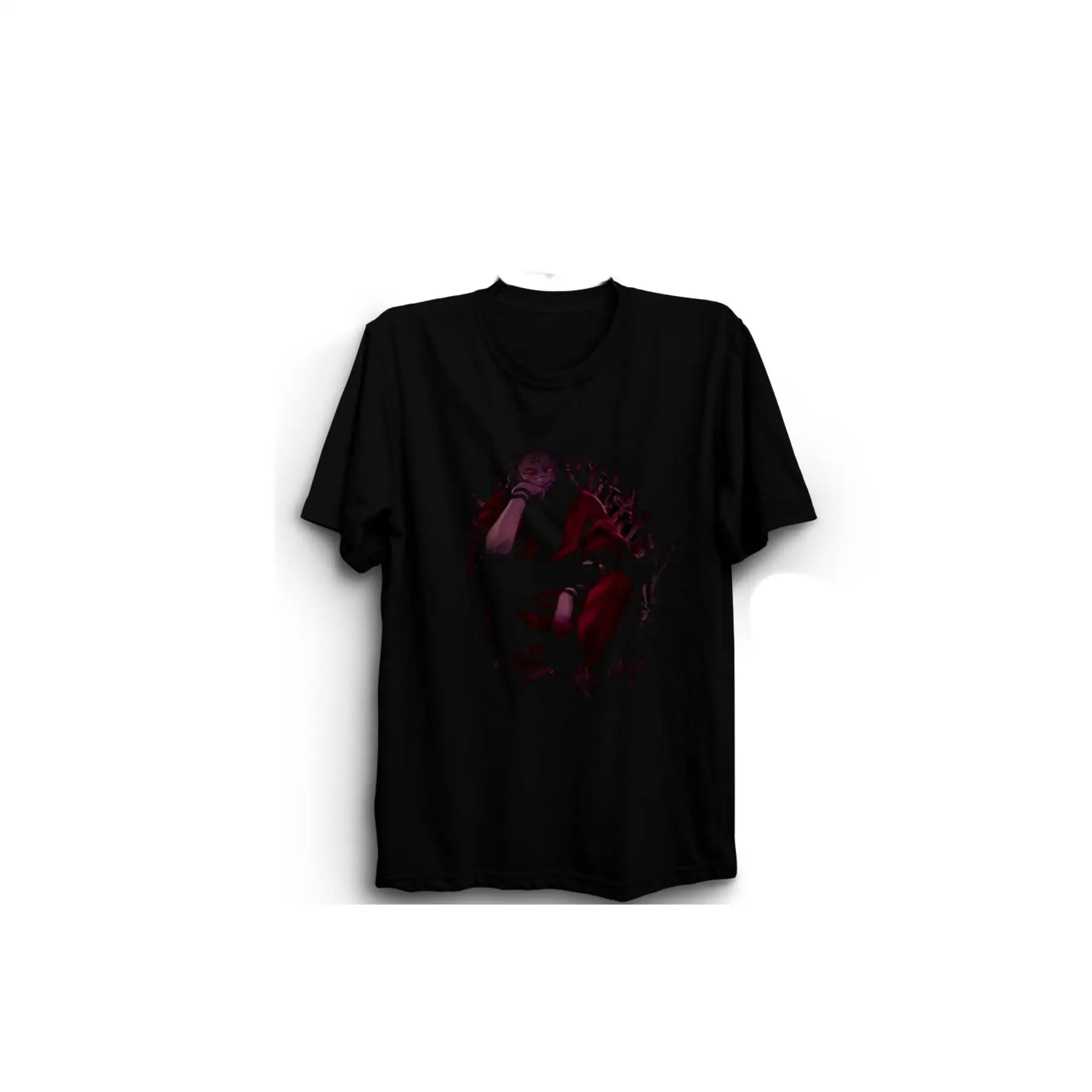 T-shirt Anime JJK Ryomen Sukuna - Coupe Délavée Vieillie, Manches Courtes, Style Vintage Hip-hop